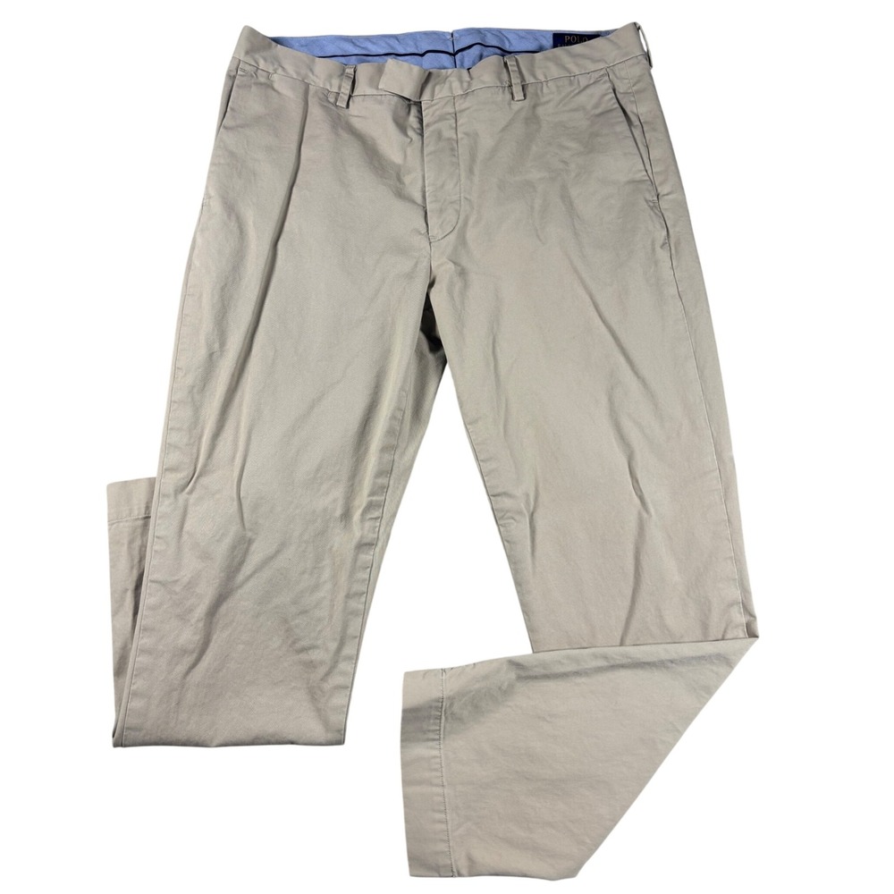 Polo Ralph Lauren Mens Stretch Straight Fit Chino Pants Tan Khaki 36x30